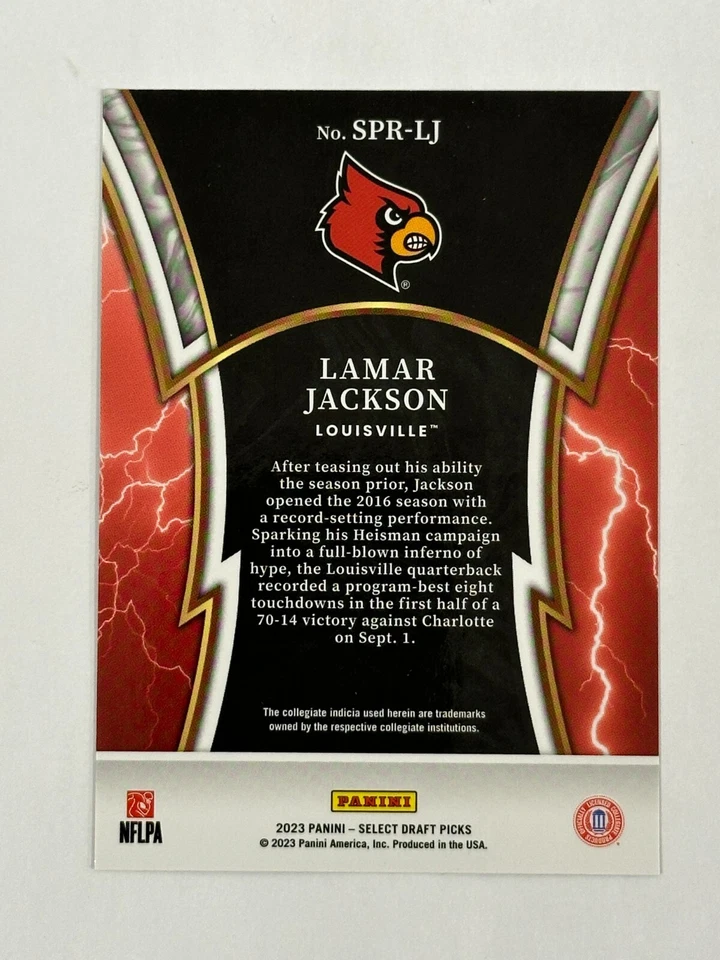 2023 Panini Select Draft Picks Lamar Jackson Sparks - Image 2 of 2
