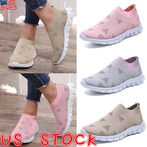 Womens-Casual-Sock-Mesh-Shoes-Trainers-Flat-Slip-On-Comfy-Pumps-Sneakers-Size-US