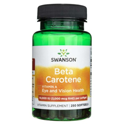 Swanson Beta-Karotin (Vitamin A) 10000 IU 250 Kapseln