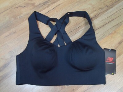 NEW BALANCE Fortiflow High-Impact Sports Bra, WB03031, Size 36D NWT black