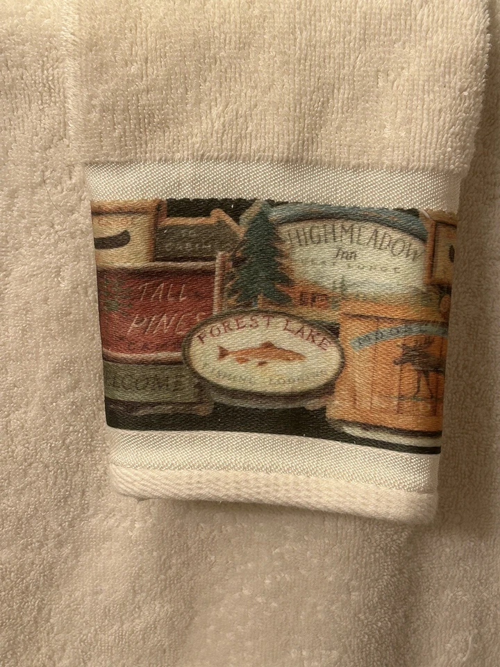 Juego de toallas para cuerpo y mano Blonder Home Accents Moose Fish Lodge Foto 3 de 4