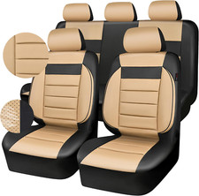 Juego completo de fundas para asientos de coche Beige 3D Air Mesh Universal Fit