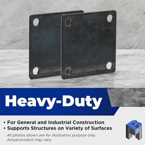 3" x 3" Heavy Duty Square Flat Steel Metal Base Plate With Holes | 5 Pieces - Picture 4 of 6