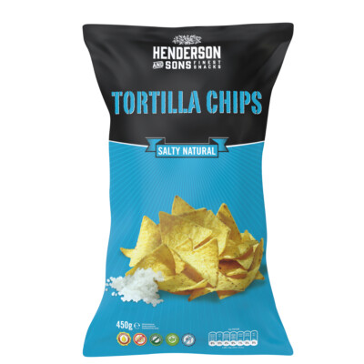 Henderson and Sons Salty Natural Tortilla Chips glutenfrei 450g
