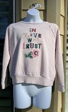 Gymboree Girl's Blush Pink Dusty Rose In Love We Trust Sweatshirt Sz: L 10/12 