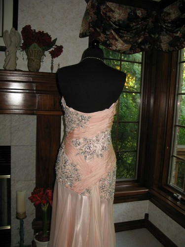 Mac Duggal Blush Pink 80063 Stunning Silky Pageant Gown Dress NWT sz 8 SALE! - Picture 4 of 6