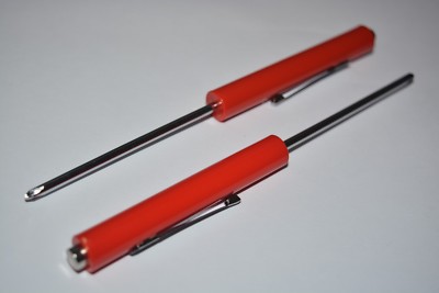 MINI  PHILLIPS SCREWDRIVER WITH MAGNET TOP & POCKET CLIP SAME AS SNAP-ON 2PC NEW
