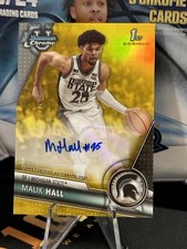 2023-24 Bowman Chrome U Malik Hall Yellow Refractor Auto /75 🔥 Michigan State