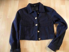 Veste courte classique en laine bleue GIRBAUD avec boutons dorés taille 44 ( 38 ) TOP ZC616