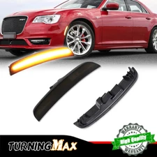 For 2015-up Chrysler 300 300C Front Bumper Side Marker Lamps Lights Smoked Lens