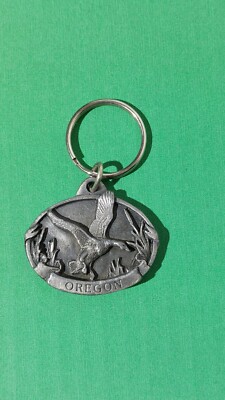 Schlüsselanhänger Vintage Oregon Fliegende Ente Metall Keyfob #K1