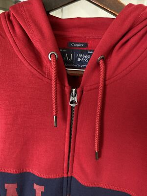 Armani Jeans AJ 81 Zip Up Sweatshirt Hoodie Men's Double Zipper
