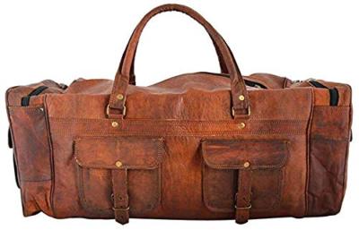 30'' Men's Handcrafted Travel Bag Genuine High Leather Duffle Luggage Sport Gym