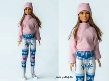 Clothes for 12 inches doll Set 3 in 1 Jacket Pants Top Long Sleeve