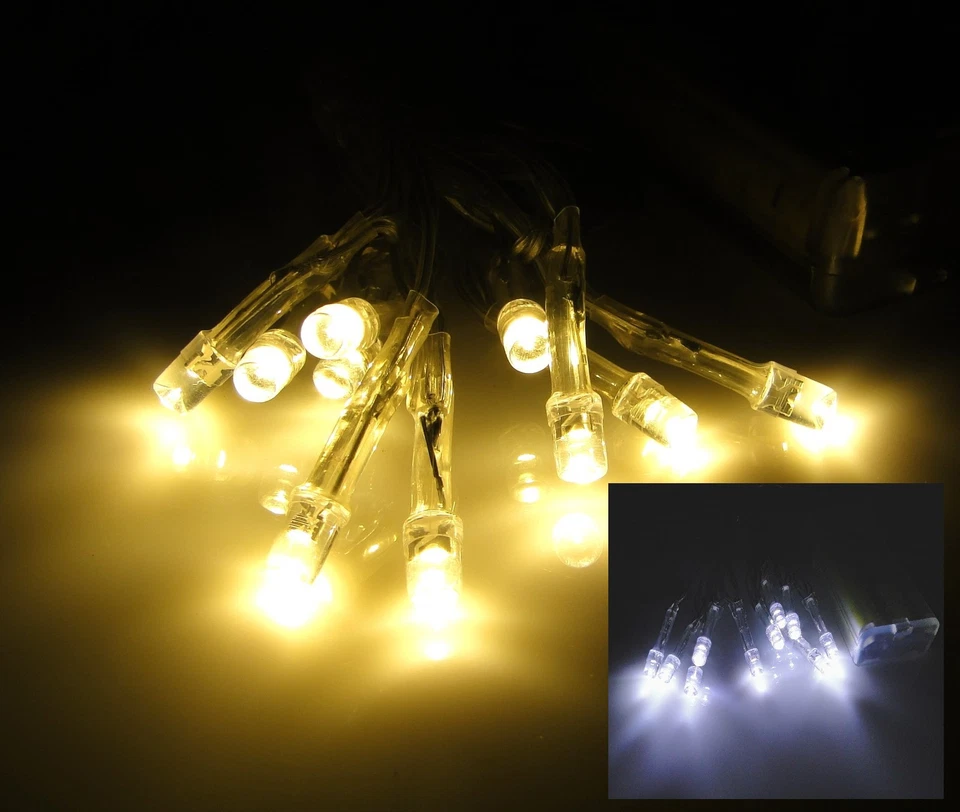 Led Lichterkette Batterie warmweiss kalt weiss innen Lichterketten Leds 10 20 30 - Bild 1 von 1