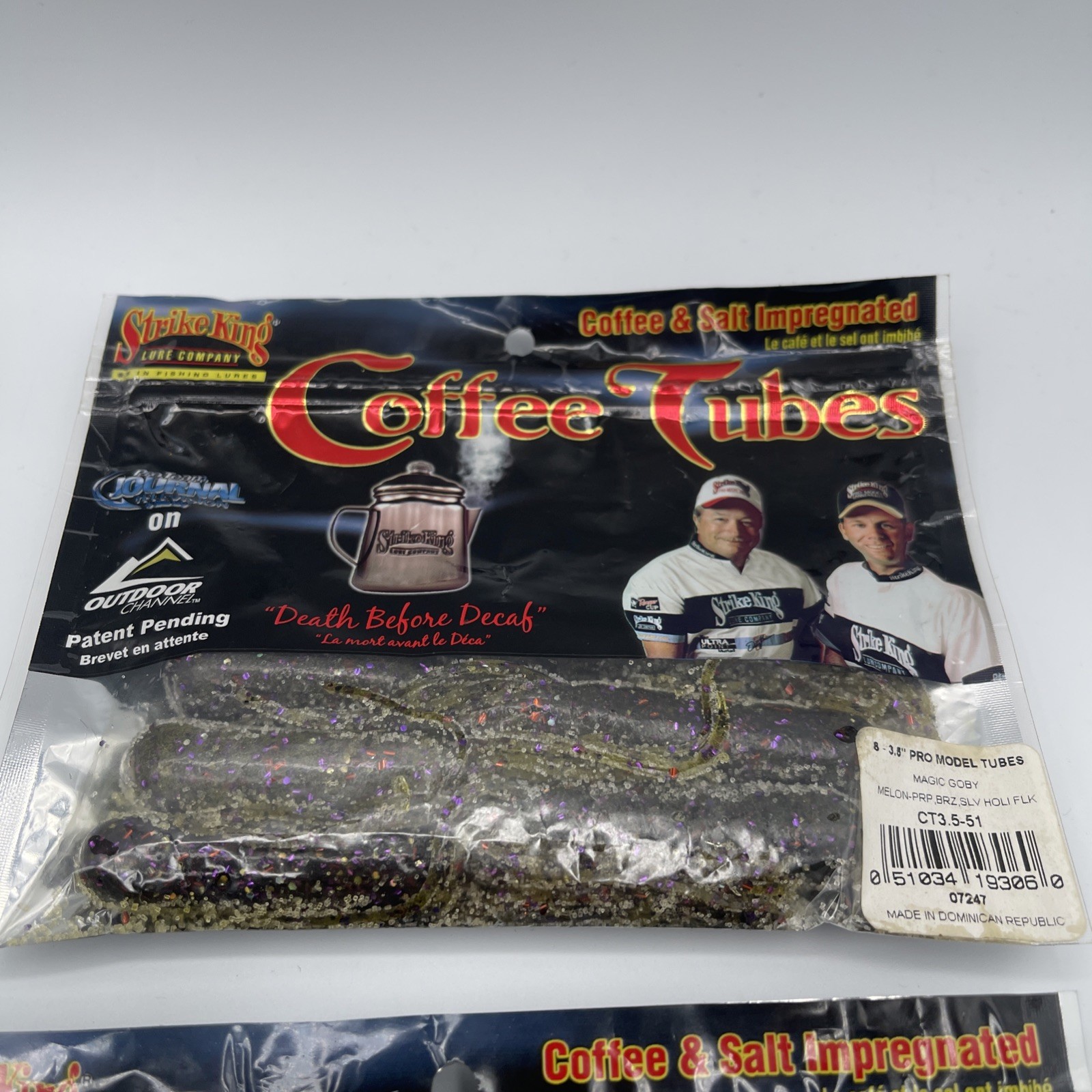 Strike King 3.5" Coffee Tube Watermelon Purple Gold Flake Plastic Worm 48 Count - Image 3