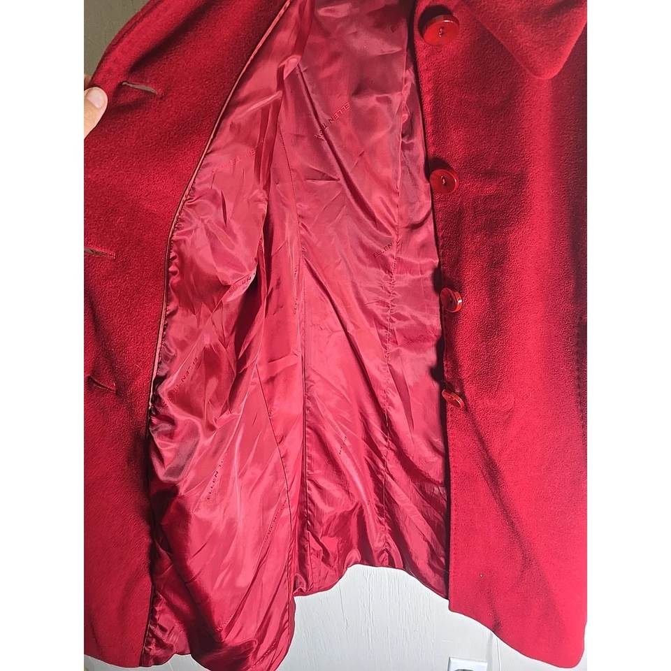 Abrigo Ellen Tracy Pea Mujer 8P Lana Angora Chaqueta Invierno Otoño Vacaciones Navidad Foto 4 de 4