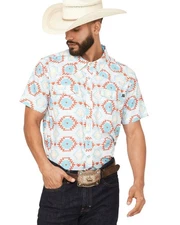 Rock & Roll Denim Men's And Boot Barn Tek Southwestern Short Sleeve Snap Stretch