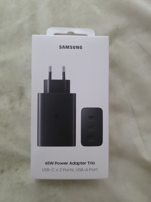 Samsung Power Adapter Trio 65W, USB-C x 2 Ports, USB-A Port, Schwarz
