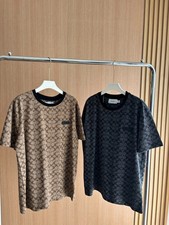NWT COACH Men's Signature full printed black brown T Shirt COTTON