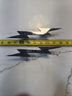 Large Lightning Bolt Cut Out Chrome 19 X 3  Stud Mount Chrome GG#90200 Each