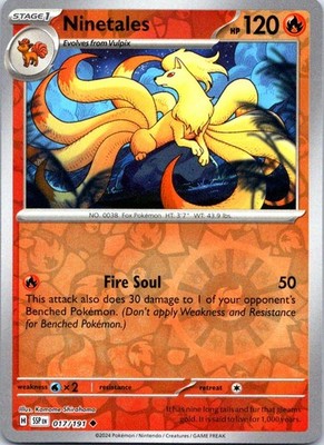 ポケモン Ninetales 017/191 Uncommon Surging Sparks Pokemon Reverse Holo NM