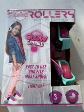 Madd Gear Rollers Light-Up Heel Skates "Glow and Roll" Fits Most Shoes Pink/Teal