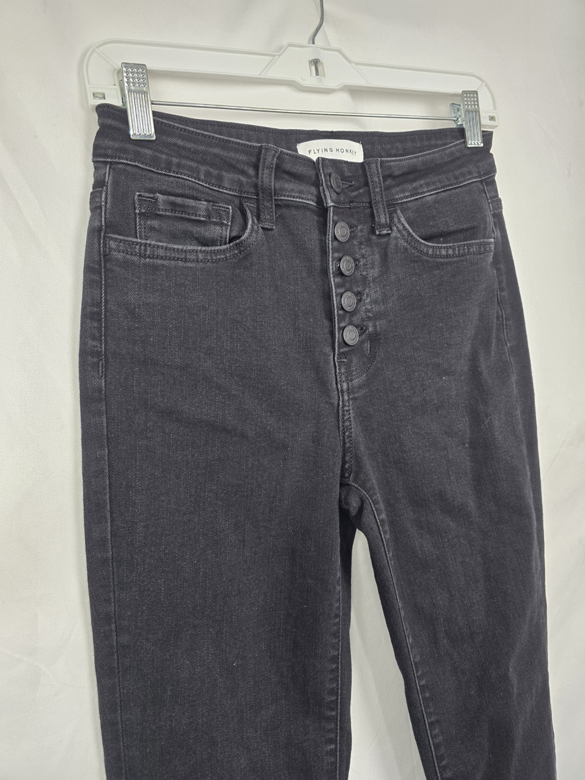 Flying Monkey High Rise Button Up Distressed Hem … - image 5