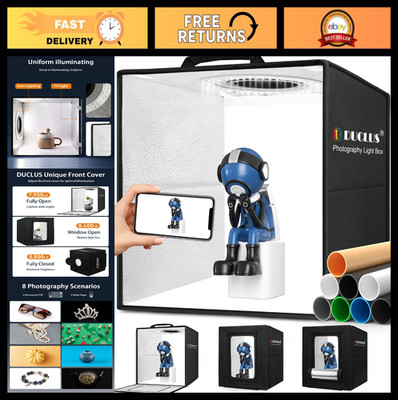Portable 12''x12'' Light Box for Mini Product Photography - 120 Dimmable LED Light