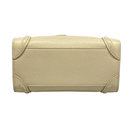 Auth CELINE Luggage Nano Shopper 189243DRU.01IV Cream Drummed calfskin Handbag - Picture 5 of 20