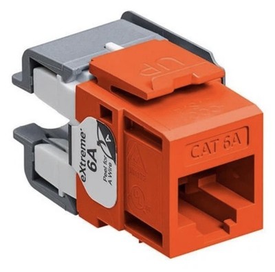 Leviton 6110G-RO6 Extreme Cat 6A Quickport Jack Channel-Rated Orange