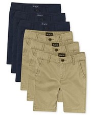 Stretch Chino Shorts 14 Husky Flax/New Navy 6-pack