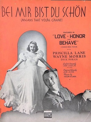 Bei Mir Bist Du Schon Sheet Music Love Honor Behave Priscilla Lane Wayne Morris