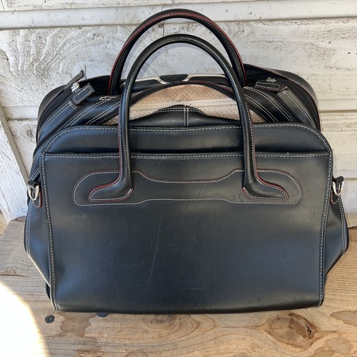 McKlein Leather Rolling Briefcase/Laptop Case - Black - GEORGEOUS!!