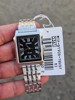 Casio MTP-B190D-1B Classic Roman Dial Stainless Steel Dress Watch 