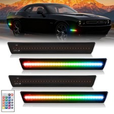 4x Rgb Fender Led Side Marker Lights Multi Color 2015-2023 For Dodge Challenger