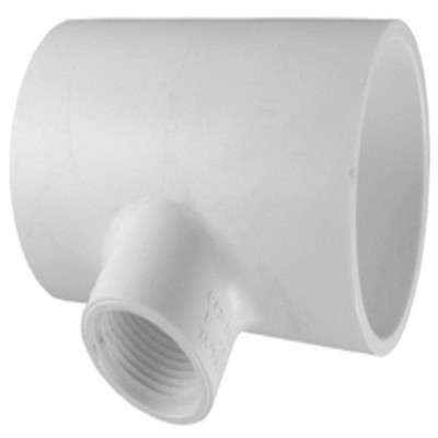 Charlotte Pipe 1 1/2 x 1 1/2 x 3/4 Sch40 Red Tee SXSXFPT Pressure Fitting
