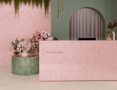 Subway Brick Flat Pink Metro Fliese - 7,5x30cm Wandfliese Glanz -1Box-44Fliesen