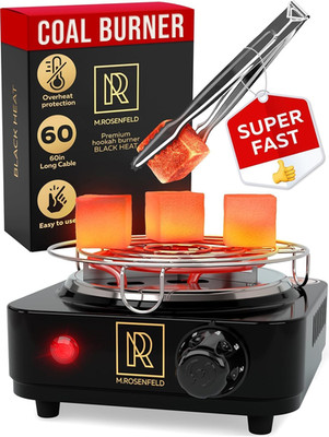 M. ROSENFELD Hookah Coal Burner 500W with Grid - Coal Burner for Hooka Cubes Bla