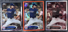 2012 Yu Darvish RC Topps Chrome 3 card Base/Orange/Sephia 10/75
