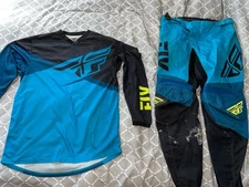 FLY RACING mx Kit Jersey & Trousers Large 34w Blue & Black 