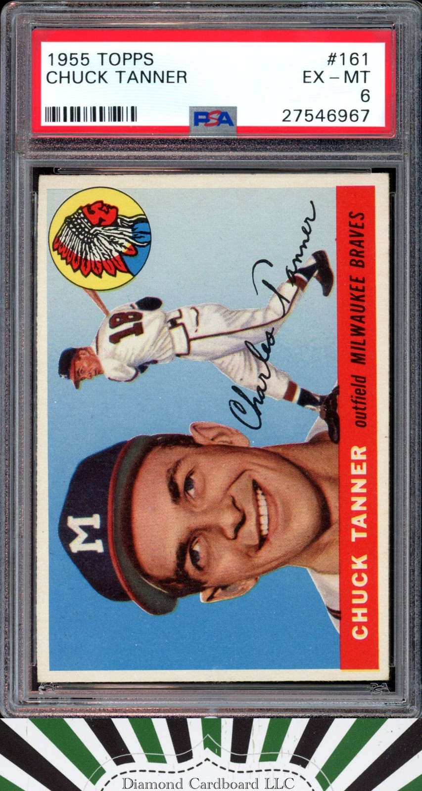 1955 Topps #161 Chuck Tanner PSA 6 Rookie