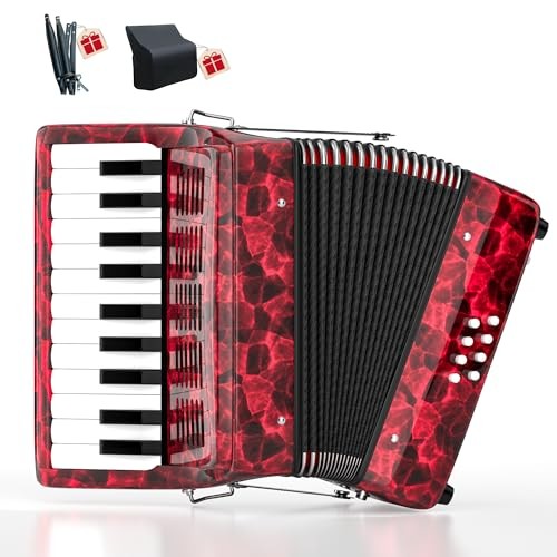 PYY 22-Key Piano Accordion - 22 key 8 Bass Accordeon Musical Instrument, Easy