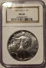 1987 American Silver Eagle Dollar MS69 NGC Mint State 69
