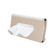 Car Tissue Holder, Sun Visor Napkin Box, Auto Case with Tissues Beige