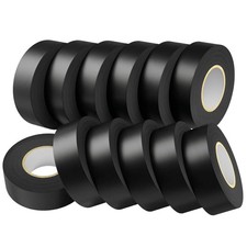 SWRT 12 Pack Black Electrical Tape Waterproof, 0.75 in x 66 FT High Temp Electri