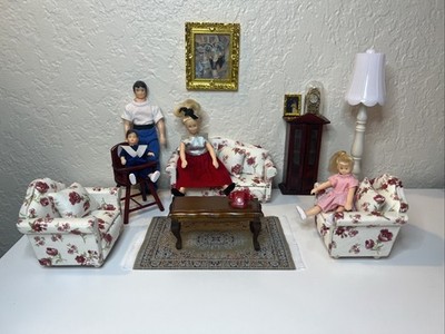 Vintage Mini Horseman Dolls W/ Lot Of Dollhouse Miniature Access/Furniture Small