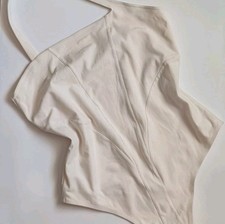 Plus Size Bodysuit Size 2XL EUC Bodycon Le Ore Cream One Shoulder