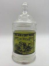 Vintage Apothecary Army and Navy Liniment Uric Acid Gout Poison Glass Jar