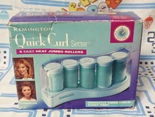 Vintage Remington Quick Curl Setter - 5 Fast Heat Jumbo Hot Rollers Hp-05 WORKS